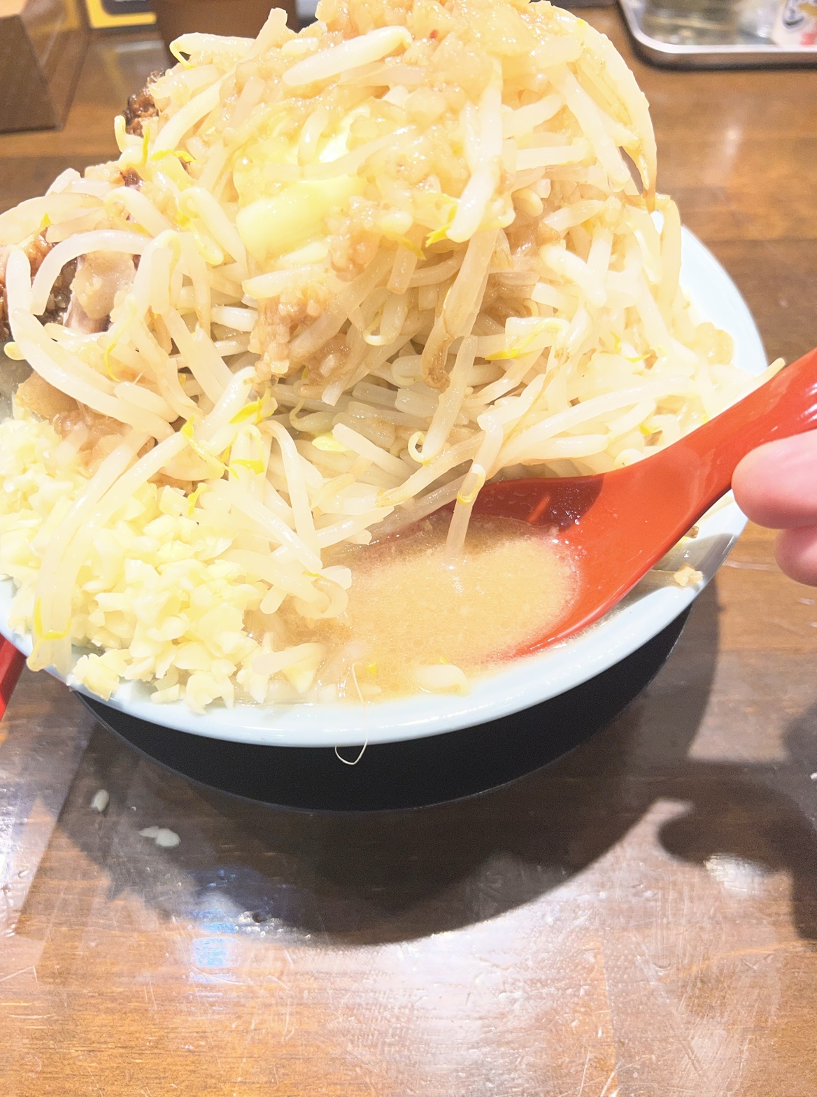 豚ふじラーメンの乳化スープ