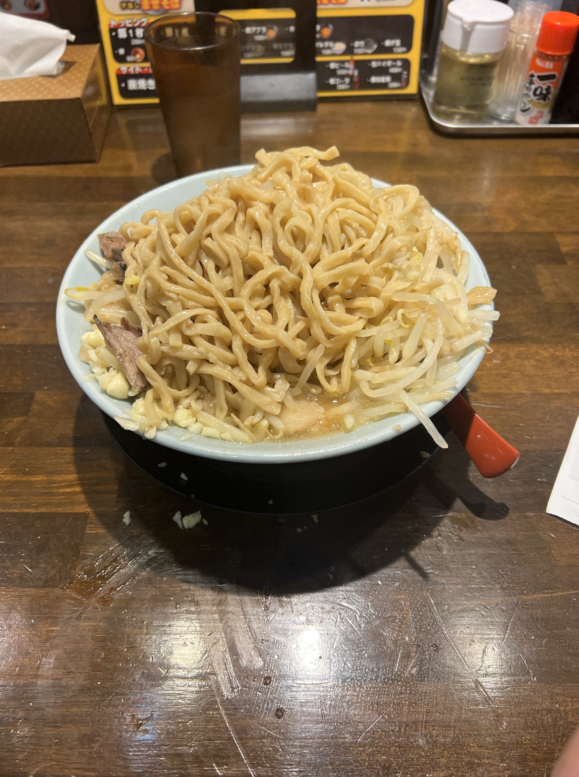 麺をかき混ぜた後の様子