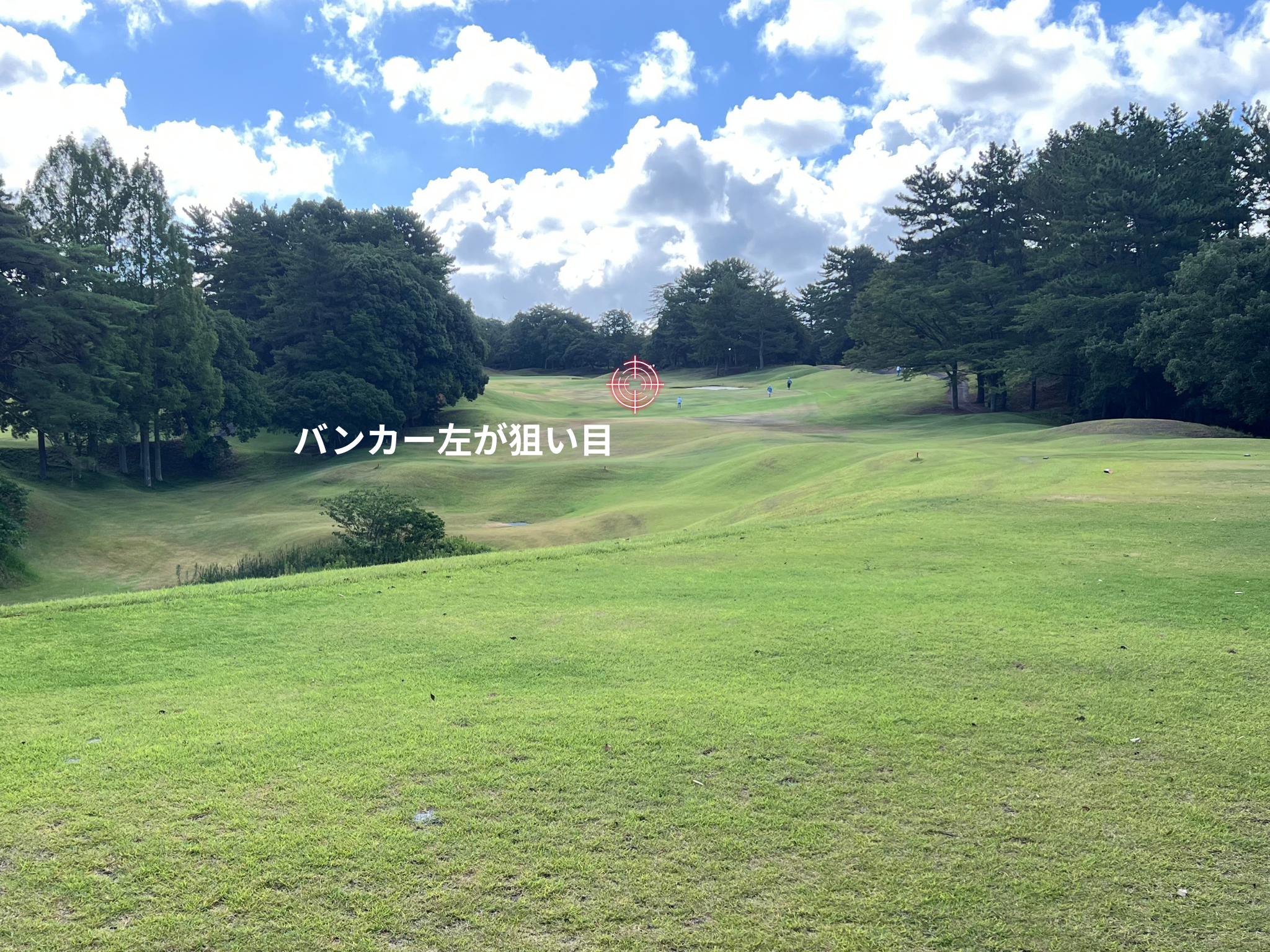 静岡カントリー袋井コース2番ホール。バンカーの左が狙い目